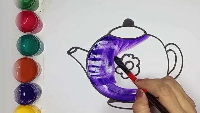 Bolalar uchun Choynak rasm chizish/Drawing flower Kettle for children/Рисование Чайник для детей смотреть онлайн