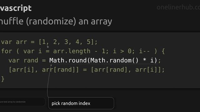 Shuffle (randomize) an array смотреть онлайн