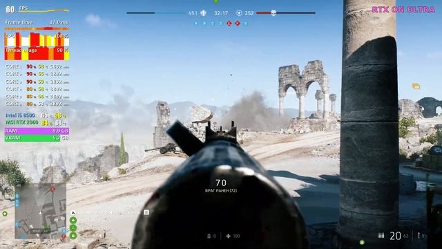 Battlefield V ULTRA Settings i5 8500 - RTX 2060 - DXR ULTRA - DLSS OFF смотреть онлайн