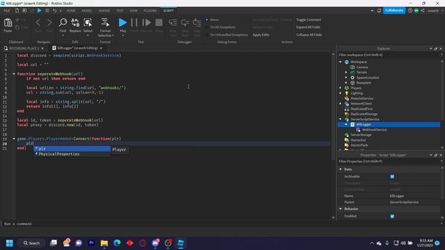 How to make a SWORD KILL LOGGER with DISCORD WEBHOOKS | Roblox смотреть онлайн