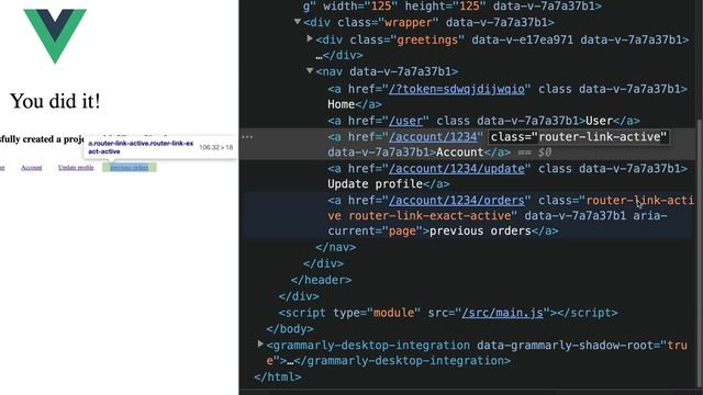 #5- Vue Router 4: Router Classes (active and exact) смотреть онлайн