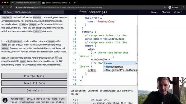 Render State in the User Interface Another Way - React - Free Code Camp
