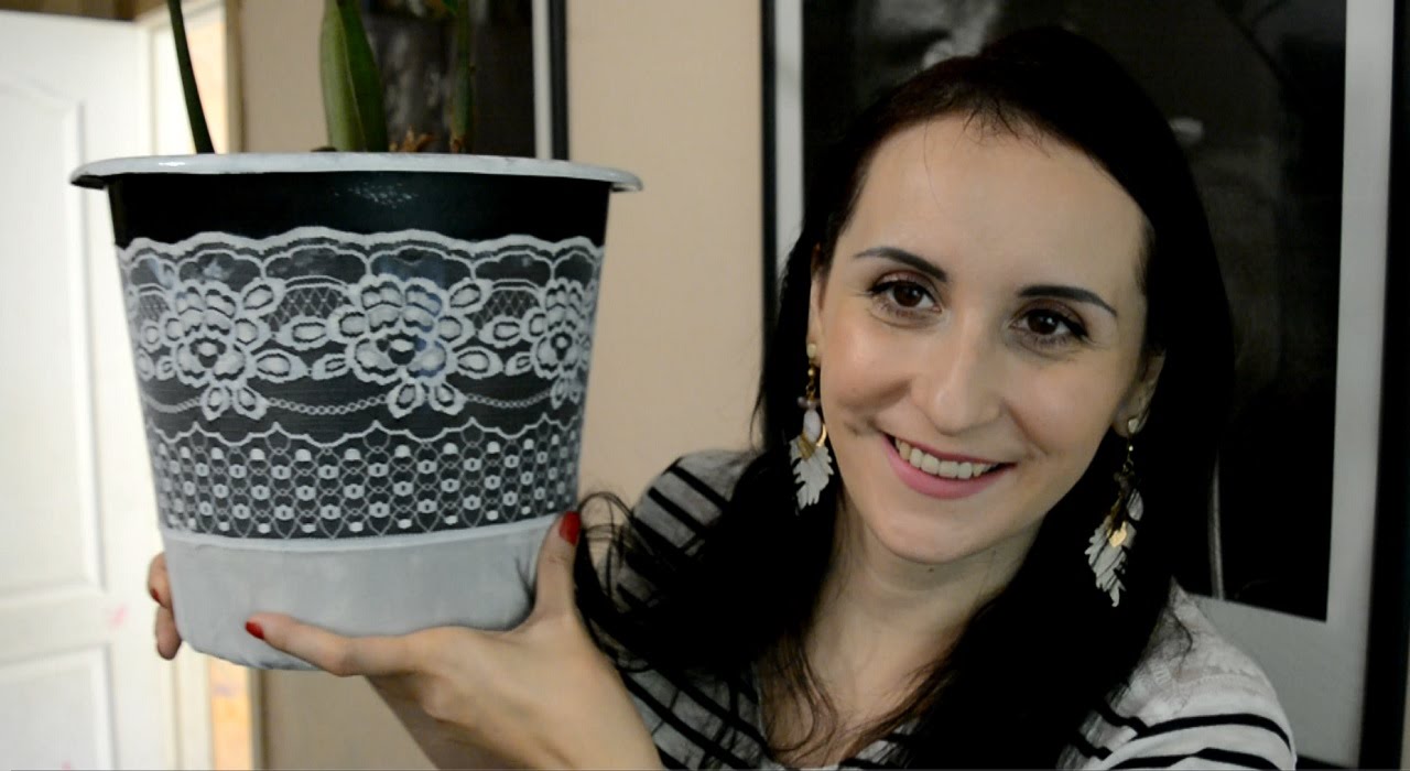 DIY. Декор цветочных горшков кружевом своими руками пошагово. смотреть онлайн