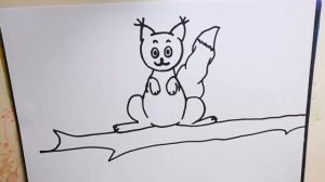 Как нарисовать белочку. Белка рисунок. Мультик-раскраска для детей.