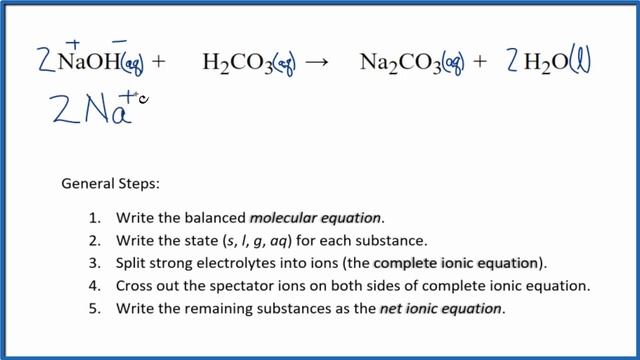 How to Write the Net Ionic Equation for NaOH + H2CO3 = Na2CO3 + H2O смотреть онлайн