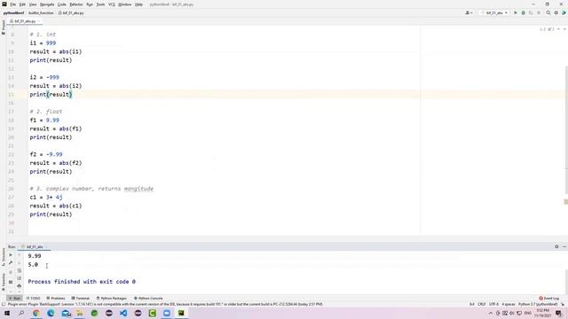 Python how to use abs() | built-in function | quick library reference with demo 2-1 смотреть онлайн