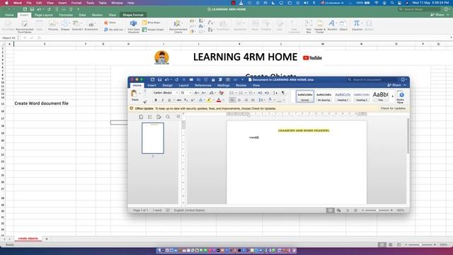 MS EXCEL Tutorials for Beginners - 37 - Create Object. смотреть онлайн