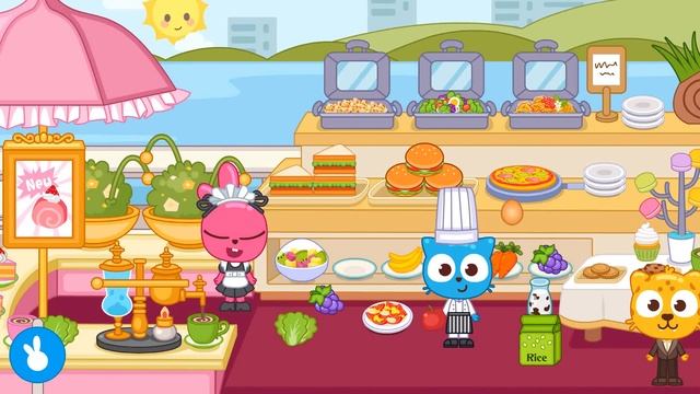 Purple Pink the Bunny new cooking and food play house game - Papo Town Restaurant смотреть онлайн