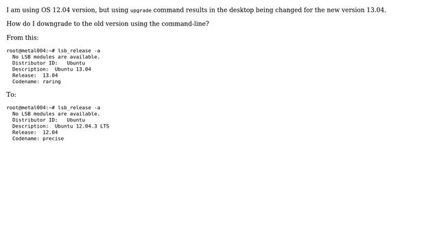 How to downgrade in command line for ubuntu? смотреть онлайн