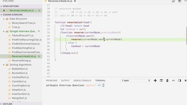 Reverse A Linked List In JavaScript смотреть онлайн