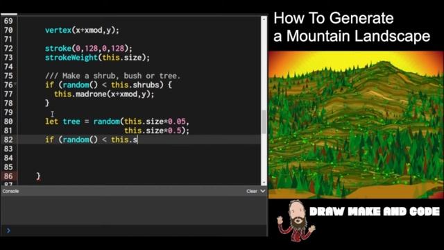 p5.js Tutorial - Generative Landscapes with Trees and Bushes смотреть онлайн