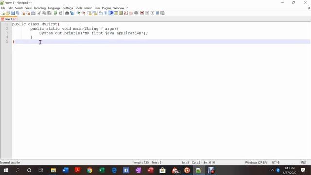coding your first java program in a text editor and running it using the command prompt смотреть онлайн