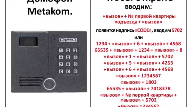 Коды Домофонов, взломавших Домофон, как открыть Домофон без ключа смотреть онлайн