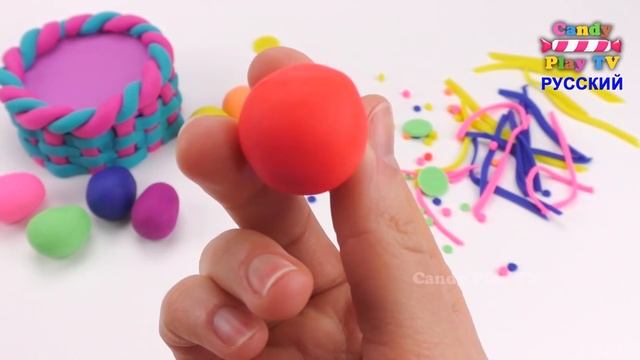 Лепим Пасхальную Корзину с Яйцами из Пластилина Плей До | Учим цвета с Play Doh для детей смотреть онлайн