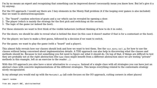 Monty Hall simulation - OOP (4 Solutions!!) смотреть онлайн