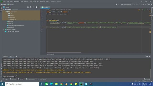 create a web app using pywebio in python | get covid info | indian state смотреть онлайн
