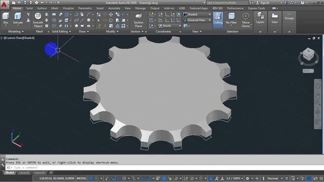 AutoCAD 3D, how to draw motorcycle front sprocket, autocad смотреть онлайн