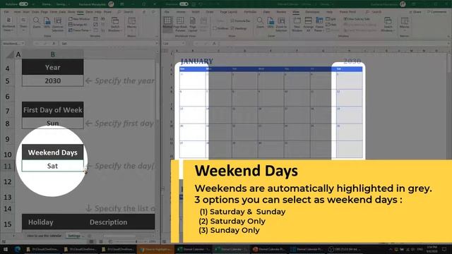 Free Download! Eternal Monthly Calendar Excel Template смотреть онлайн
