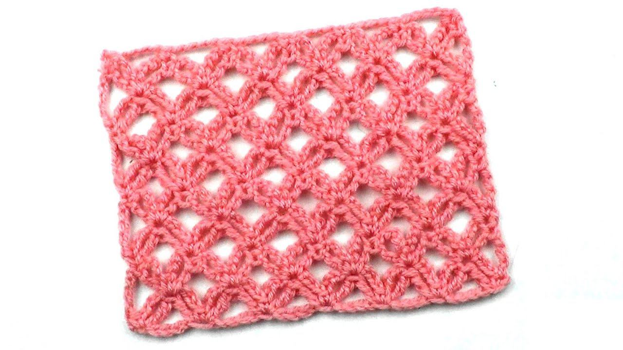 Ажурный узор Двойная сеточка   Openwork Double Mesh Pattern