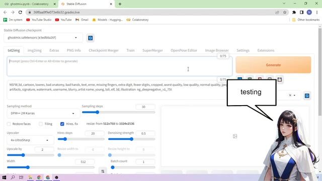 GhostMix - Stable Diffusion 1-CLICK Google Colab Setup смотреть онлайн