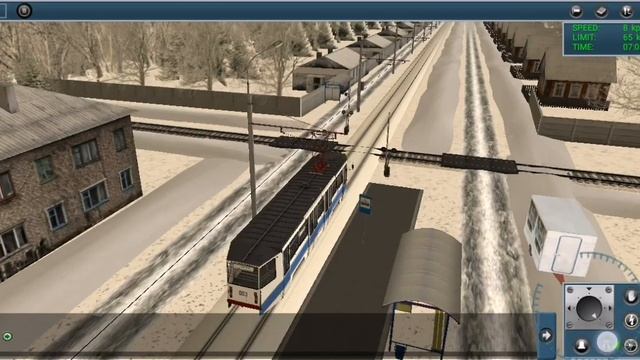 Trainz Simulator Android #3 |||карта ЗИМОВСКИЙ ТРАМВАЙ ||| 71-608КМ и путь в один конец смотреть онлайн
