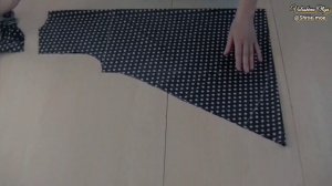 Как сшить интересную блузку-тунику на любую фигуру? Крой на ткани. Крой по косой. Блузка в горох.