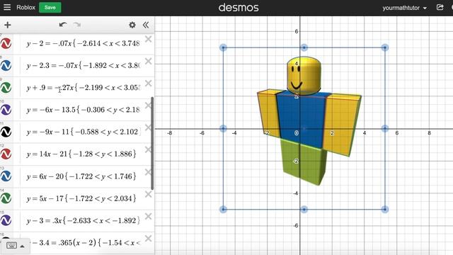 Drawing Roblox Noob in Desmos | Easy Desmos Art Project | Time Lapse смотреть онлайн