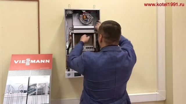 Vitopend 100 A1JB A1HB. Замена основного теплообменника. смотреть онлайн