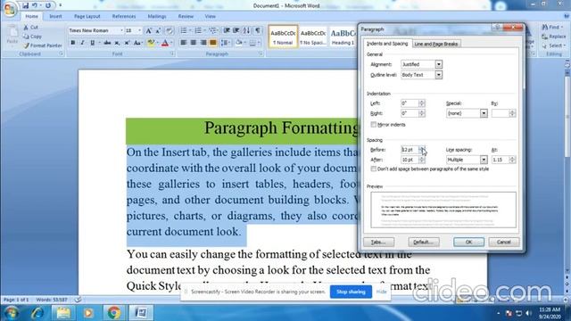 Paragraph Formatting in MS-Word смотреть онлайн