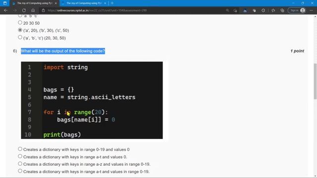 NPTEL The Joy of Computing using Python Week 5 Quiz Assignment Solutions | January 2022 | IIT Ropar смотреть онлайн