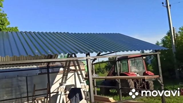 Постройка гаража ракушки (металлического) часть 3. смотреть онлайн