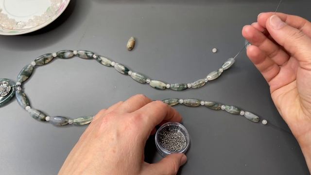 МАСТЕР-КЛАСС СБОРКА КОЛЬЕ НА ТРОСИКЕ