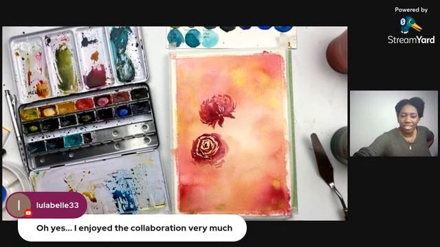 Real time watercolour floral paintings - livestream chill & paint with me смотреть онлайн