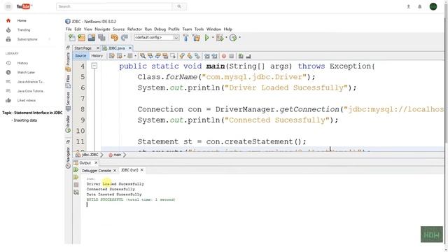 MySql Statement Interface | Loading And Registering Driver(JDBC part3) смотреть онлайн