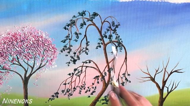 Мастер-класс по живописи маслом. Как нарисовать ЛЕТНЕЕ ДЕРЕВО МАСТИХИНОМ. смотреть онлайн