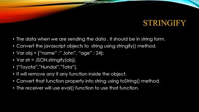 JSON.parse() And JSON.stringify() Methods смотреть онлайн