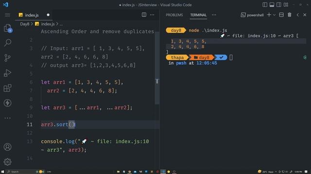 JS Interview #8: Merge Two Sorted Array in Ascending order by removing Duplicates смотреть онлайн