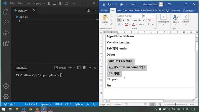 Algorithme& Python 22: Algorithm To Python Program in Arabic Darija سلسلة تمارين الالغوريتم و بايثو смотреть онлайн