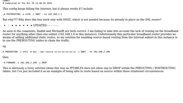 Does IPTABLES as a router always require masquerade / SNAT? (2 Solutions!!) смотреть онлайн