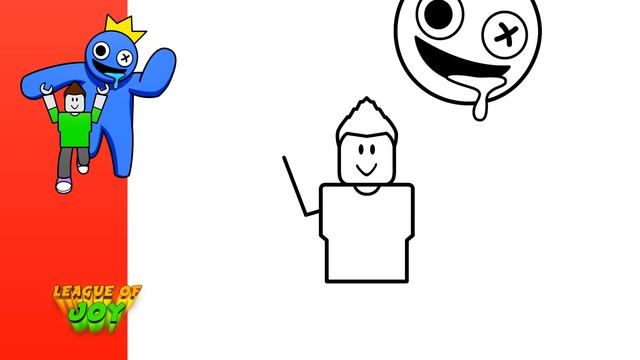 How to DRAW BLUE with PLAYER from RAINBOW FRIENDS - ROBLOX DRAWING смотреть онлайн
