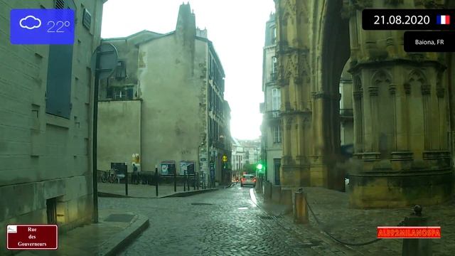 Driving Through Bayonne (France) Centre-Ville 21.08.2020 Timelapse X4