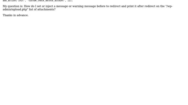 Wordpress: Delete user account - If user has attachments uploaded then redirect (with a message) смотреть онлайн