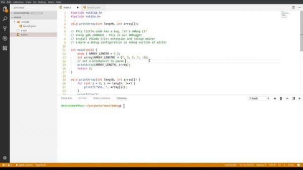 How to debug C code with GDB in VSCode (Linux)