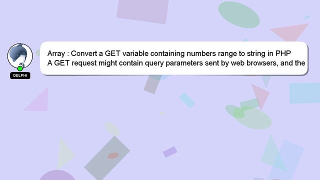 Array : Convert a GET variable containing numbers range to string in PHP смотреть онлайн