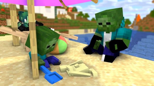 Wolf Life: BABY ZOMBIE FAMILY - Minecraft Animation смотреть онлайн