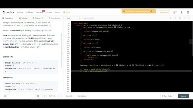 Divide Two Integers | LeetCode 29 смотреть онлайн