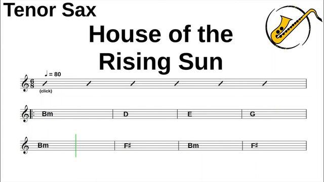 House of the Rising Sun - Tenor Saxophone Backing Track смотреть онлайн