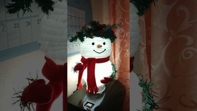 Ночник Светильник Снеговичок. Наш Снежок. Работа из подложки.