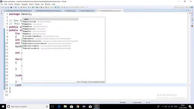 Core Java Tutorials How to Handle Multiple Exceptions with Single Catch Block смотреть онлайн
