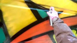 KIBI процесс создания граффити на товарном поезде/ the process of creating graffiti on a fr8 train